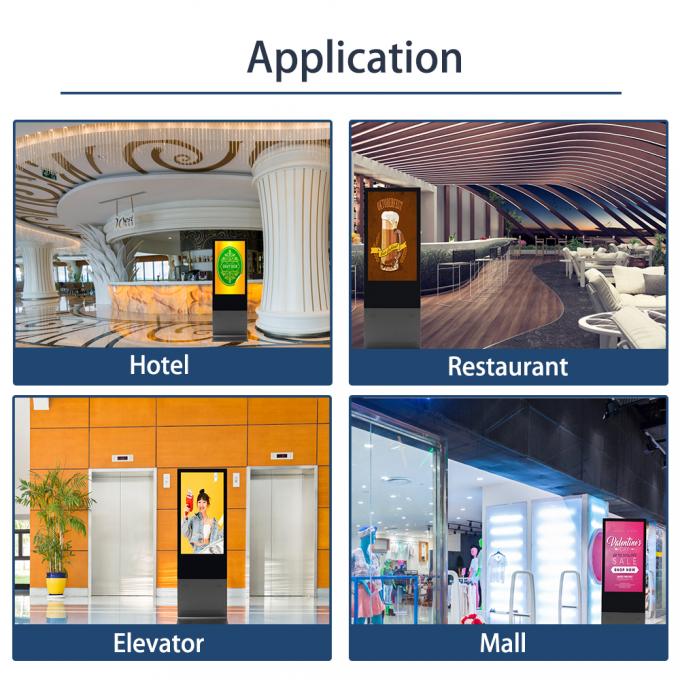 55 Inch Double Sided Kiosk Dual Screen Digital Signage 500cd/m2