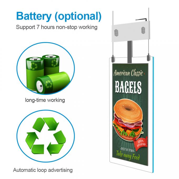 1920×1080 Double Sided Digital Display Hanging LCD Signs 43 Inch