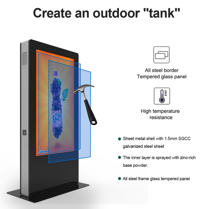 VETO 43-75 Inch Andriods Outdoor Floor Standing Digital Signage ...