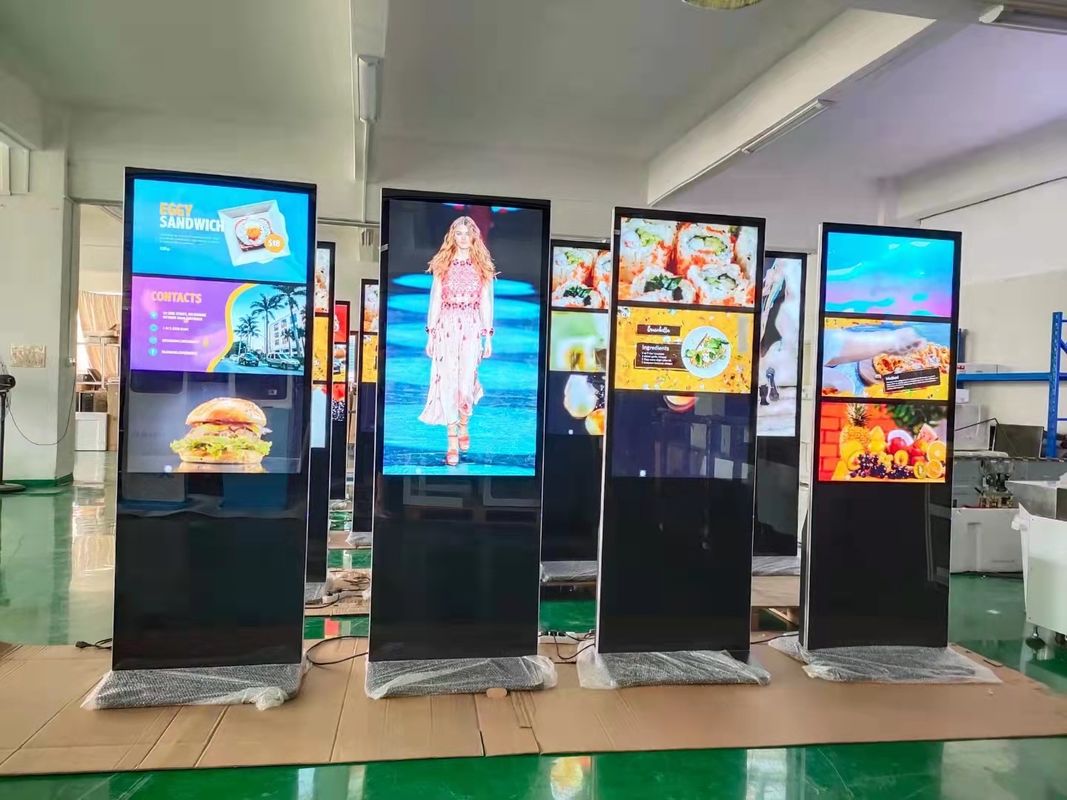 43 / 55 Inch LCD Advertising Display Free Standing Digital Signage