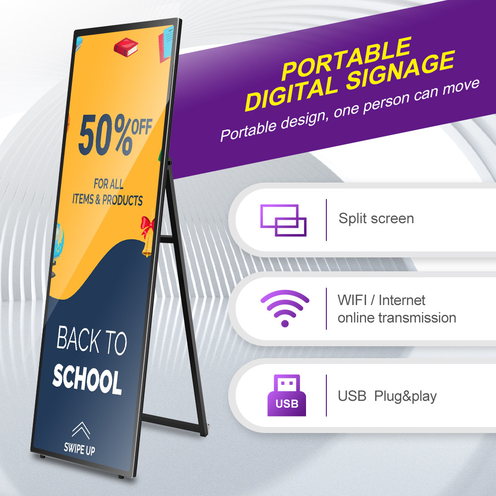 75 Inch Lcd Panel Full Screen 75 Inch LCD Panel Android A Type Removable Portable Digital ...
