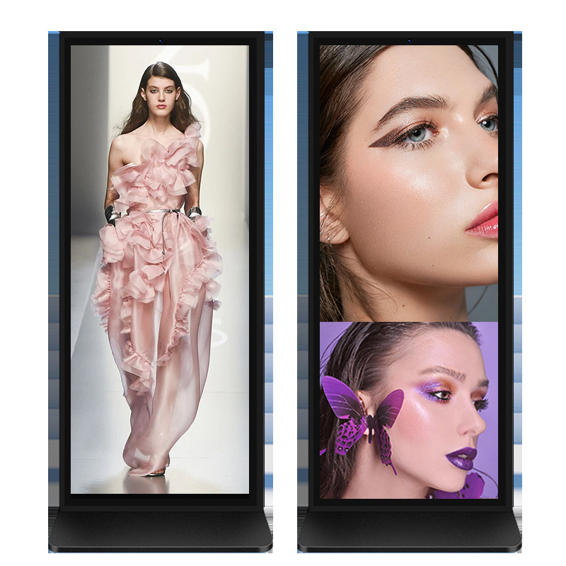 VETO 70 Inch Full Screen Digital Signage And Display 4k Resolution Indoor Floor Standing Advertising Kiosks
