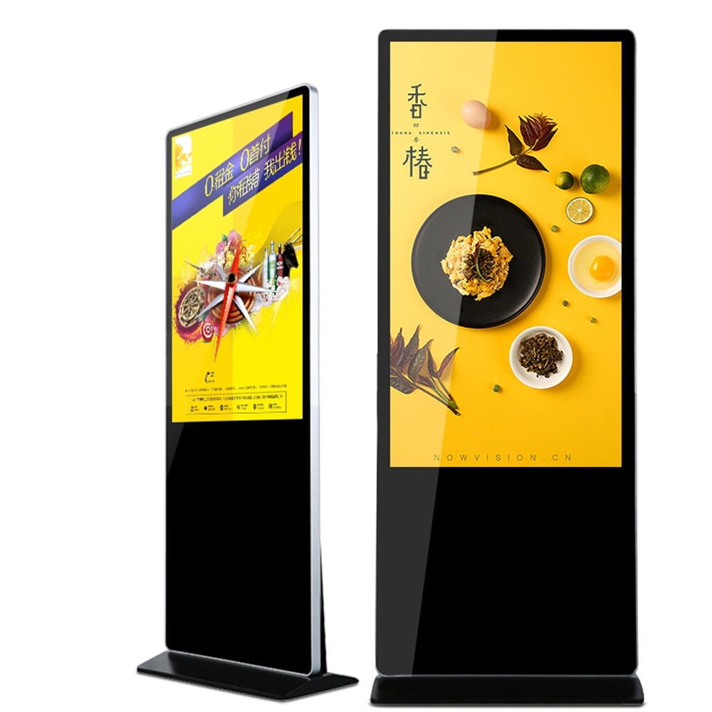 Floor Standing Digital Signage 4K Indoor Vertical Totem LCD Advertising ...