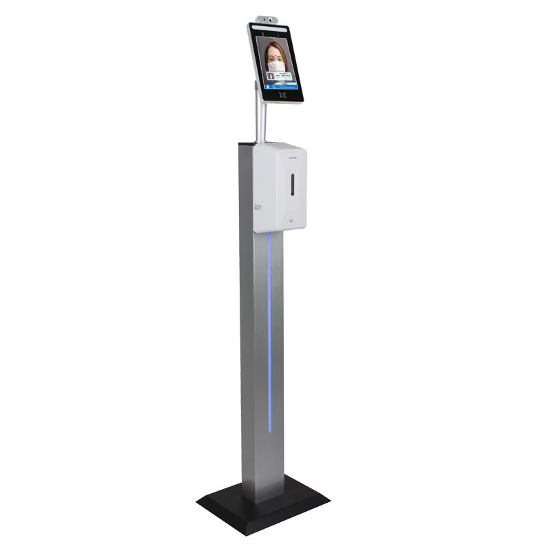 Floor Standing Face Recognition Touch Kiosk 8" Full Viewed Temperature