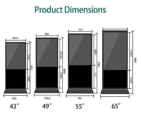 43 49 55 inch Floor standing digital signage