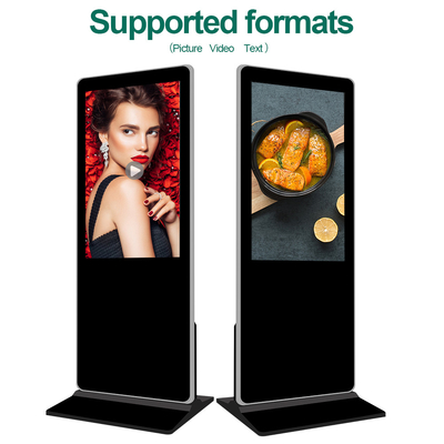 Indoor Floor Standing Digital Signage For Restaurant  / Shopping Mall / Airport