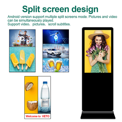 43 / 55 Inch LCD Advertising Display Free Standing Digital Signage