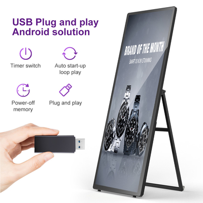 Free CMS Full Screen HD 4K Portable Digital Signage For Brand Retail Store Advertising