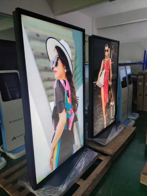 Full Screen Floor Standing Advertising Touch Screen Kiosk with 60000 Hours Life