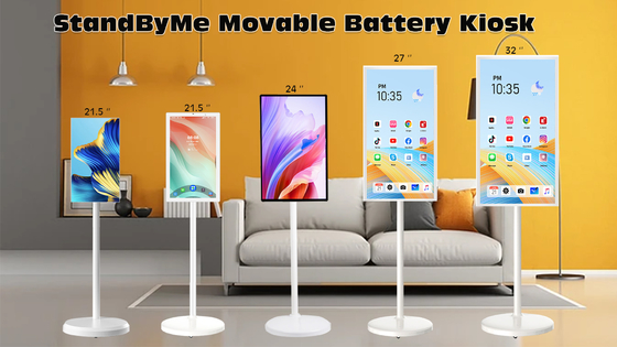 Wireless Smart Portable TV 21.5-32 Inch HD Android Interactive Touch LCD Display with 5H or 9H Battery Stand