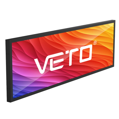 VETO 24 29 35 inch Wall Hanging Android WIFI stretched bar lcd wide ultra shelf edge display for retail store