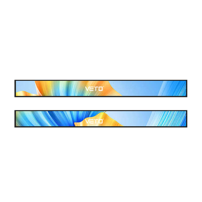 VETO 23.1 Inch Steched Bar Lcd Display For Store Shelf , Andriods Advertising Digital Signage Screen