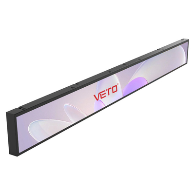 VETO 23.1 Inch Custom Size Indoor Stretched Bar LCD Panel Android Shelf Edge Advertising Media Player Bar Lcd Display