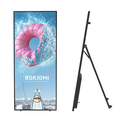 Quality VETO 70 Inch 4K Resolution LCD Advertising Display Portable Digital Signage with Wheels factory
