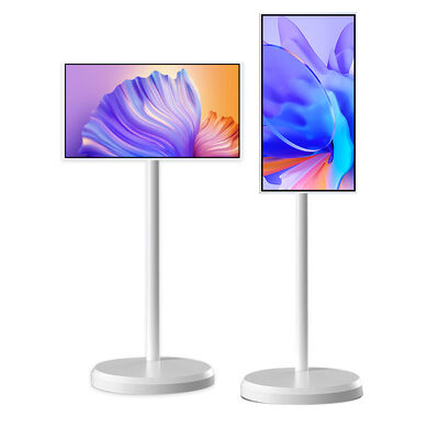 Quality 32 Inch 4K Resolution Android 15 Portable TV Smart Display with Wireless Floor Standing Digital Signage factory