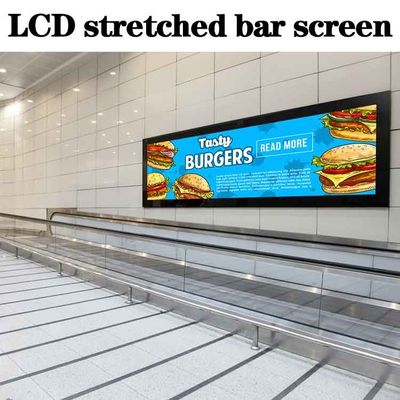 Customized Bus Bar LCD Screen Advertising Player 29in Stretch LCD Digital Signage