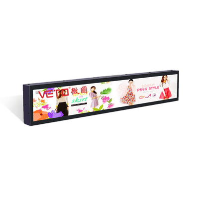 Free CMS Software Android Stretched Bar LCD Display Indoor Shelf Advertising Screen